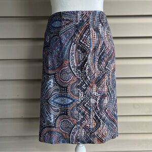 •J.Jill• Paisley Ponte Knit Pencil Skirt - Size Small